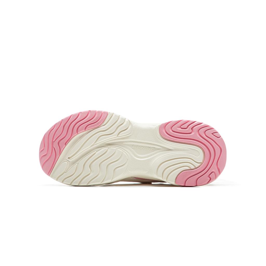 Li Ning Kids Trendy Versatile Shock Absorption Low Top Casual Shoes Kids sneaker Pink White YKCU206-6