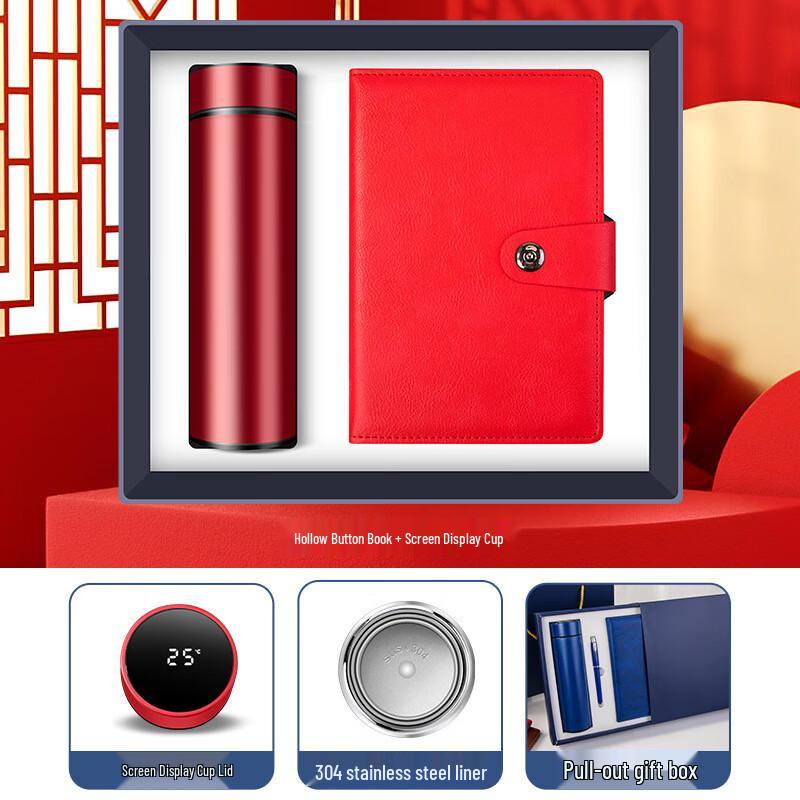 Business Gift Set with Smart Thermos and Notebook