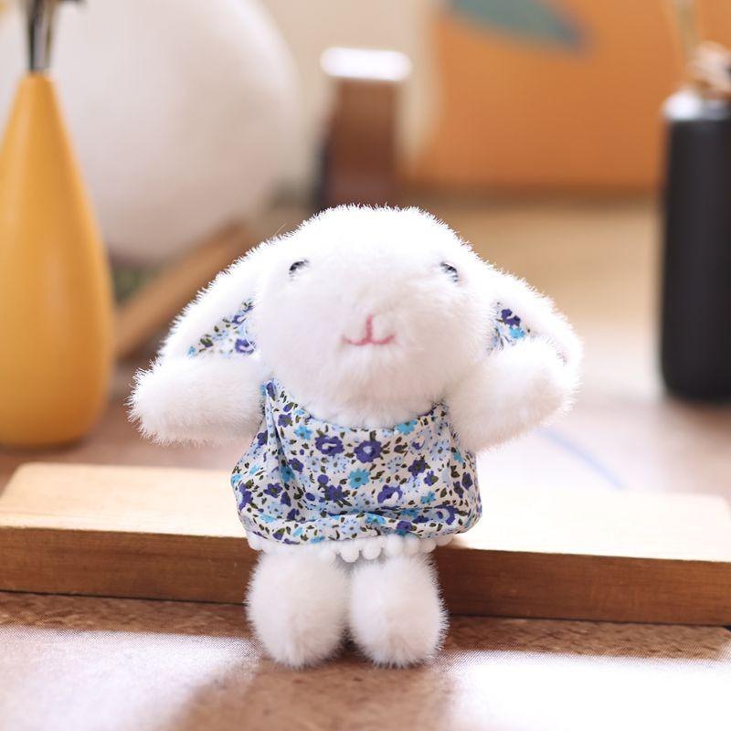 Plush Bunny Keychain With Dot Pattern For Kids And Collectors
