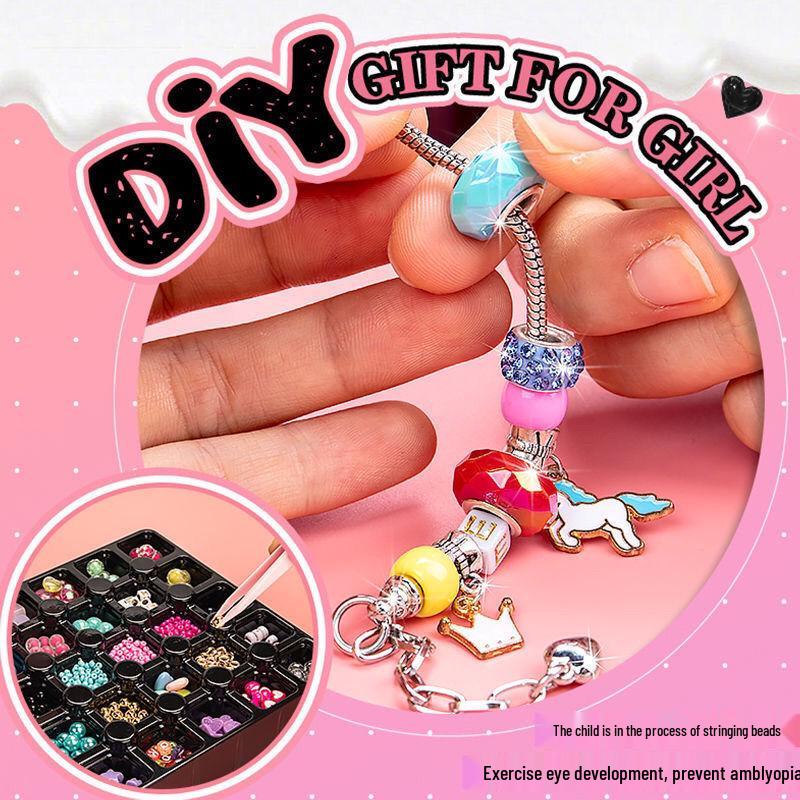 Princess Jewelry Box DIY Set: Create Bracelets & Necklaces - Perfect Birthday Gift for Girls