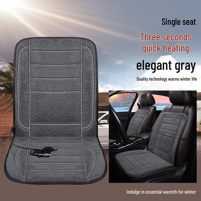 12V Plush Winter Electric Heated Car Seat Cushion