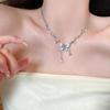 Gradual Change Blue Butterfly Fringed Necklace Accessories Women's Summer 2025 New Clavicle Chain Light Luxury Niche High-end Neck Chain