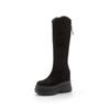 Fashion 11CM Microfiber Spring Knittes Cloth Streth Fabric Boot Booties Leather Ankle Knee High Autumn Women Platform Wedge Shoes