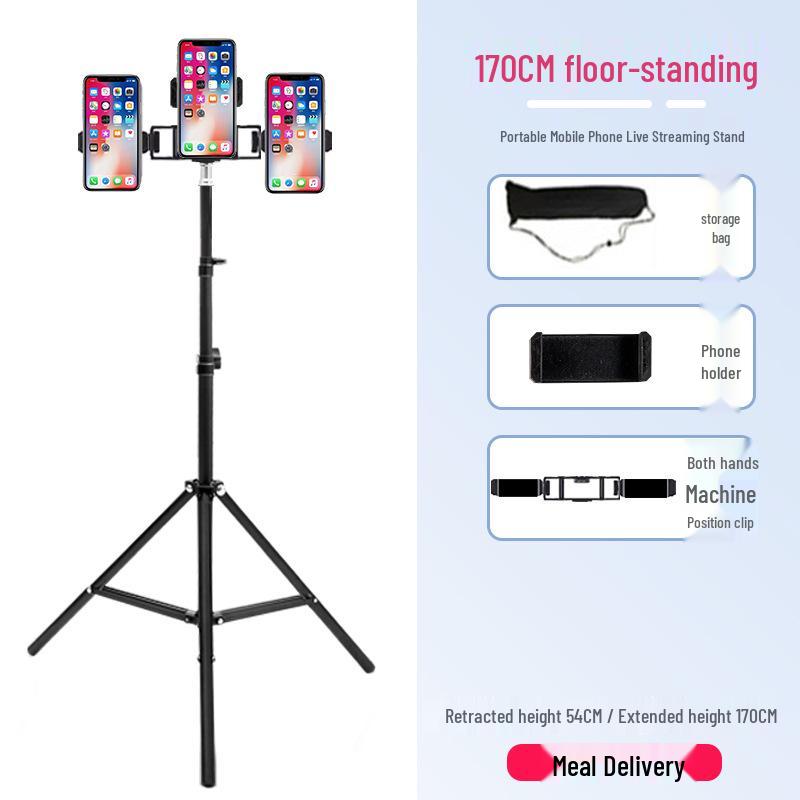 Live Broadcast Selfie Tripod with Fill Light for Multi-Camera Shooting & Singing