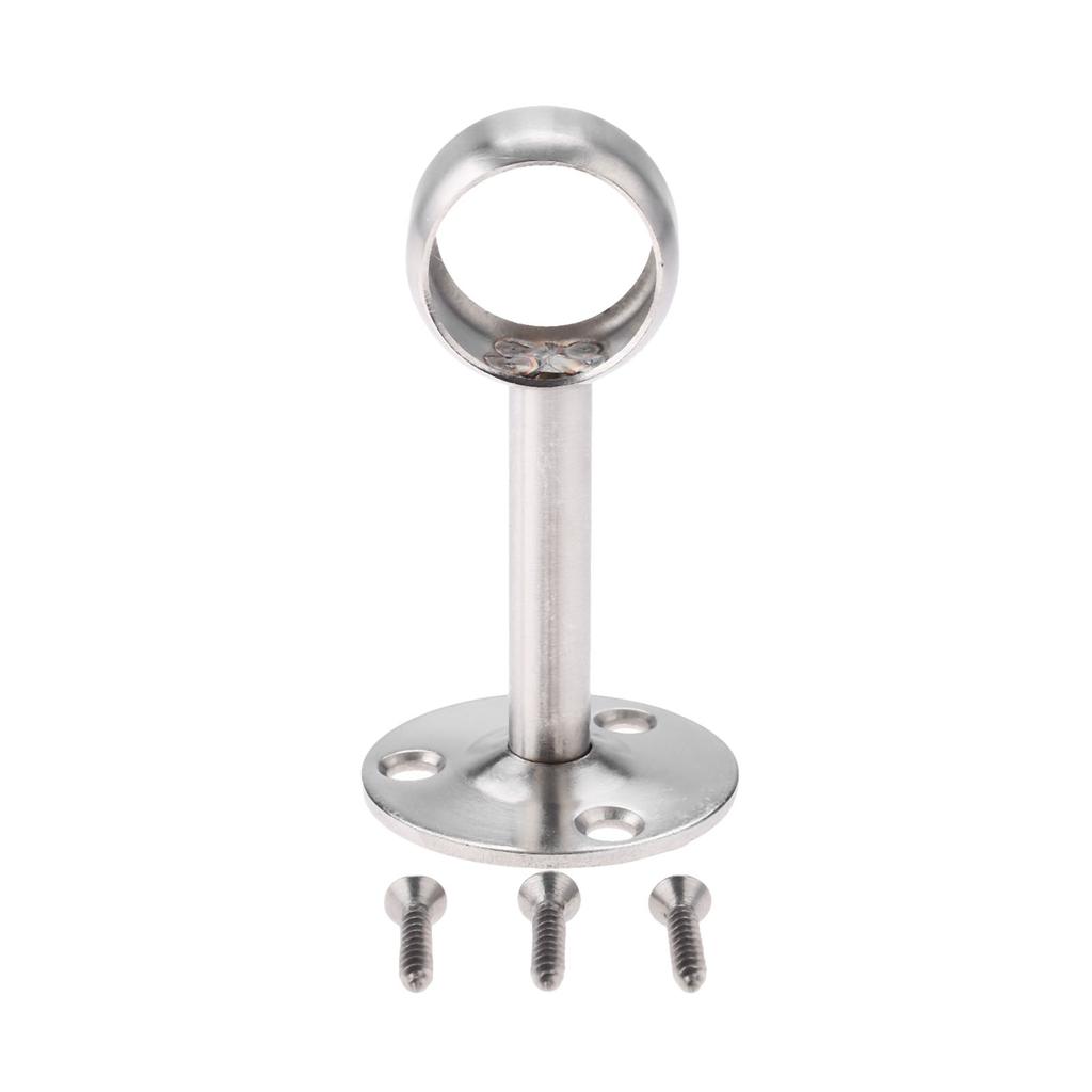 DRELD Stainless Steel Centre Bracket Wardrobe Rail Support Hanging Rail Rod Pole Socket End Support Bracket Holder 19mm 25mm Dia