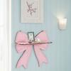 Pink Bow Wall Mounted Shelf Wooden Holder Wood Storage Rack Wall Storage Holder  Girls Room