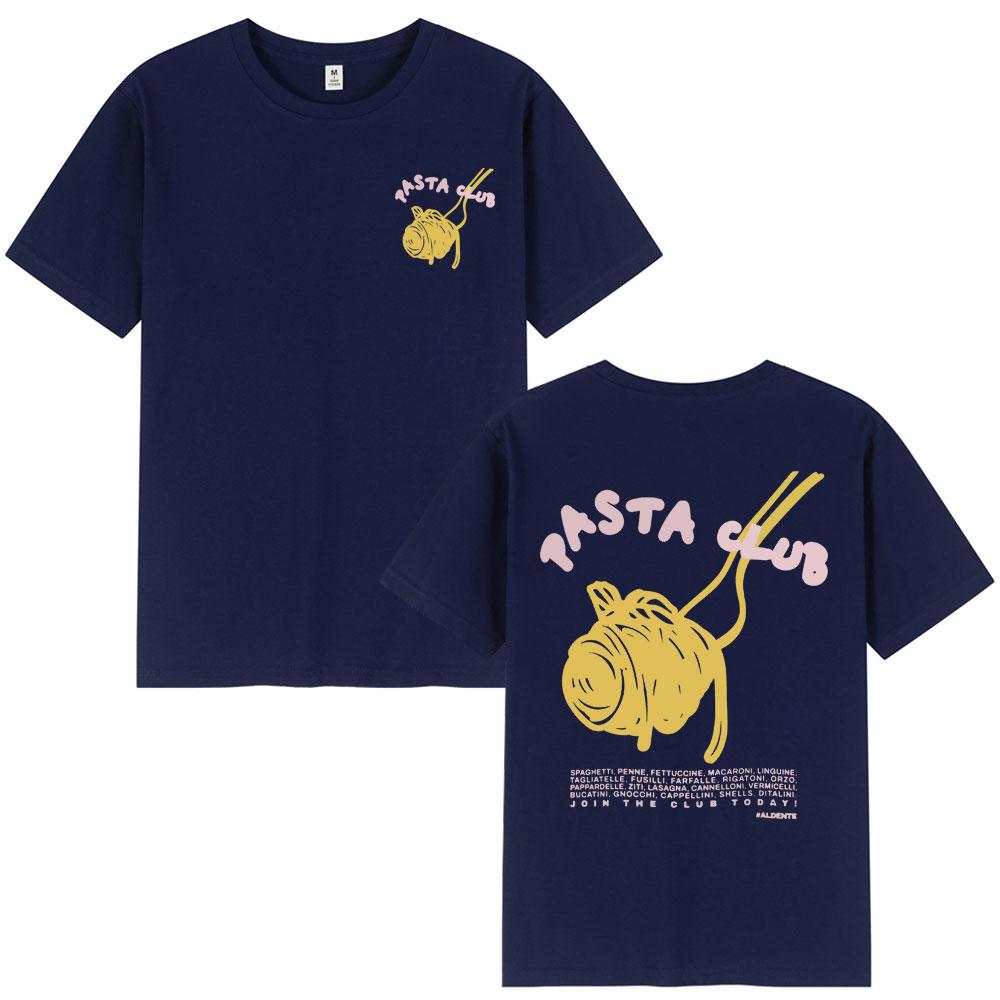 Pasta Club T-shirt Retro Delicious Foodie Design Fashion Print T Shirt Men's Women Oversized Summer Hip Hop Oversized T-shirts