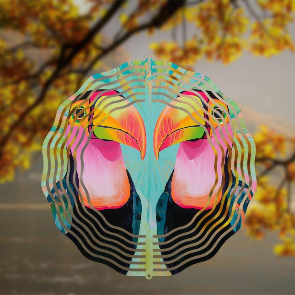 Hanging Wind Chime 25.4cm for Outdoor Garden Decor Spring Summer Dynamic Art Design 360 Rotating Hook No Electricity