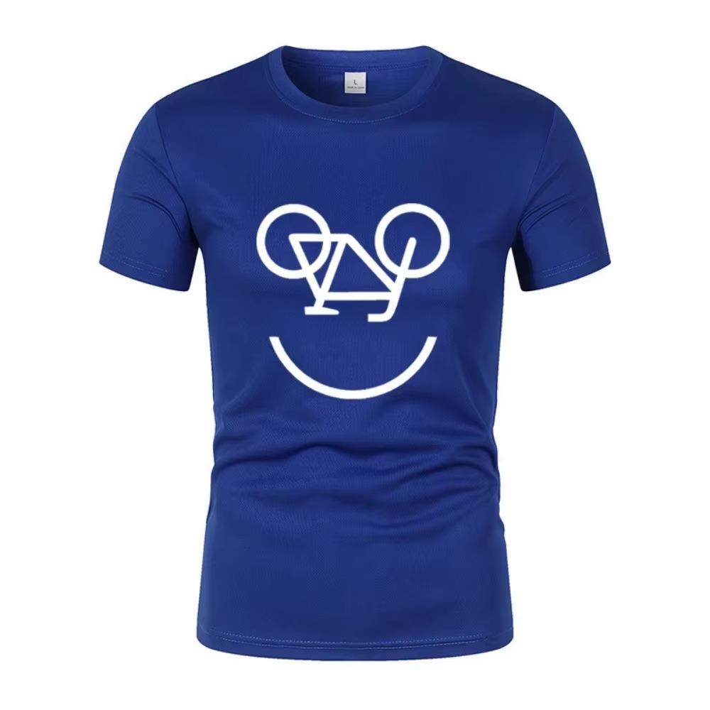 Summer New Interesting Bicycle Reverse Letters Print Men'S T -Shirt Fashion Casual Jogging Mesh Air Permeability Short Sleeves