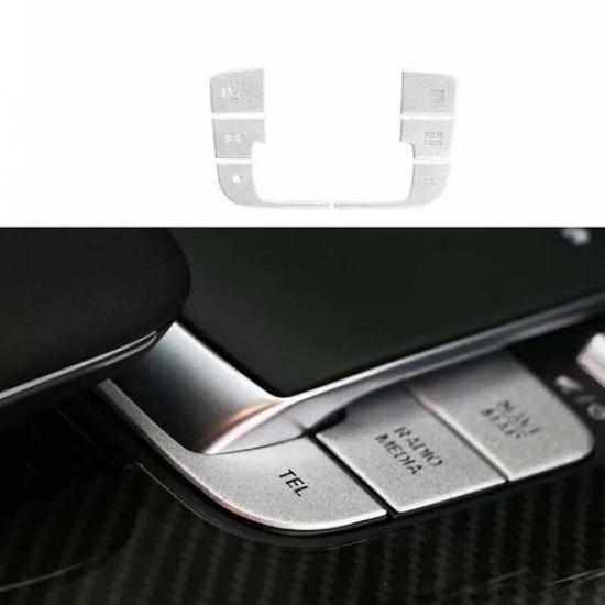 Silver Aluminum For Benz GLE GLS key Sticker Trim Car Central Console Gear Shift