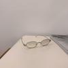 Vintage oval metal niche sunglasses women's advanced sense old money wind nerd anti-ultraviolet plain plain light glasses
