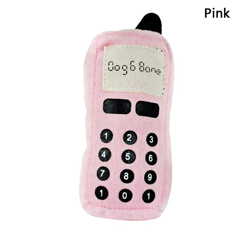 

Mobile Phone Shape Pet Sound Toy Plush Dog Chew Toy Puppy Kitten Teeth Cleaner Toothbrush Soft Pet Molar Dog Training Toys рожевий