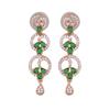 Charming Estele Women's Earrings with Rose Gold Plated, CZ and Green Stones