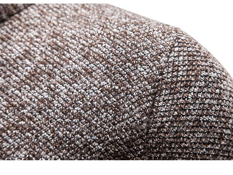 2026 Men's Fleece-Lined Thick Knit Cardigan Sweater, Solid Color, Plus Size, Autumn/Winter Collection