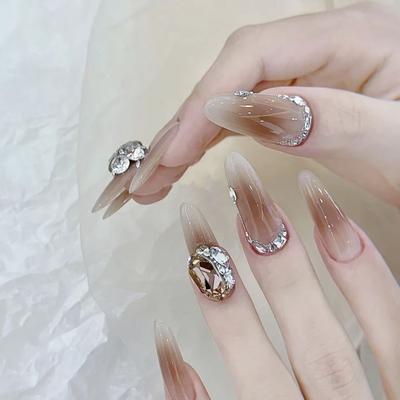 Pure Handmade Phototherapy Nail Art Search for Wearable Nails Finished Cat Eye Nail Art Patches Show Whiteness and Temperament