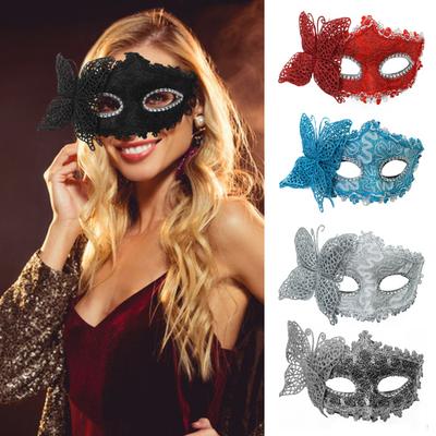 Butterfly Masque for Women Half-Face Masque with Rhinestone Accents Venetian Masque