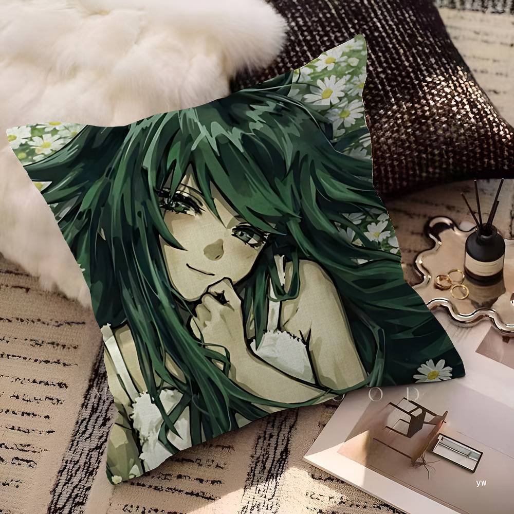 Saya No Uta The Song Of Saya Pillow Covers Cartoon Sofa Decorative Home Double-Sided Printing Short Plush Cute Cushion Cover