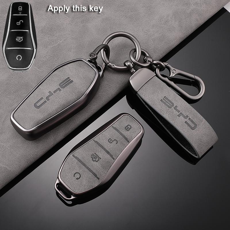 Car Key Case For BYD Yuan Plus ATTO 3 Song Han Pro Dmi Dolphin Seagull Seal U Leather Auto Accessories Keychain Key Cover Shell