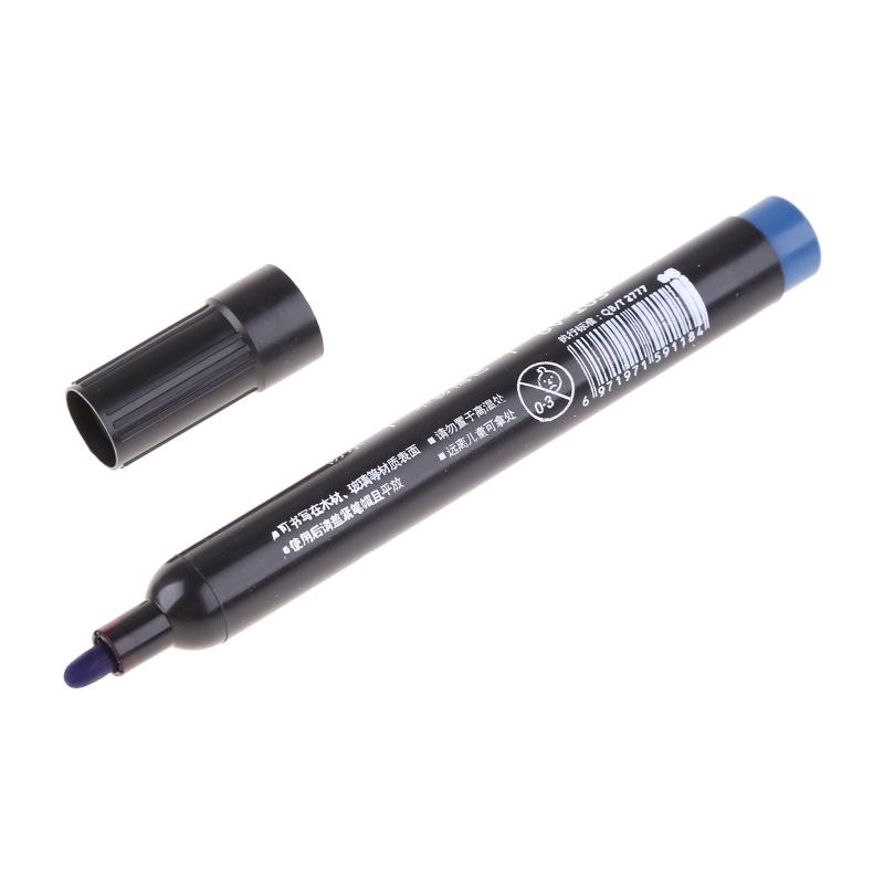 Permanent Marker Medium Point Black/Red/Blue Office Stationery Marking Writing Tool for Plastic Canvas Glass Mugs 10 Set