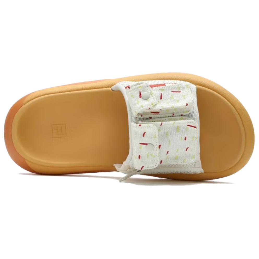 Fila Fusion Zip Up Slipper Fashion Minimalist Slide Sandals Women Slippers White Yellow T12W421507FTG