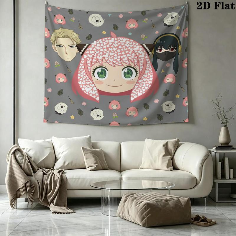 Spy Family Wall Tapestry Aesthetic Wall Hanging Printed Fabric Blanket Decorative Tapestries For Bedroom Living Room Home Decor