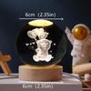 Crystal Ball Night Lamp – Engraved LED Light with Teddy Bear Design, USB-Powered Table Lamp, Wooden Base, Romantic Home & Office Décor, Bedroom