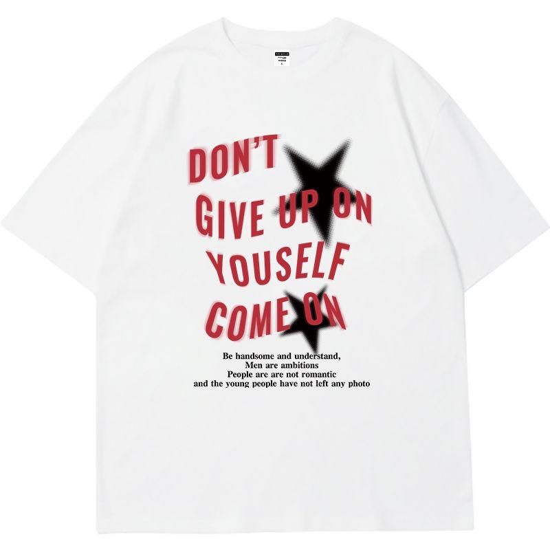 

Rose Park Caiying Same Style American vintage T-shirt Women s Short Sleeve Summer European and American HipHop Fashion Brand Loose Top Clothes White 3XL(90.00kg)