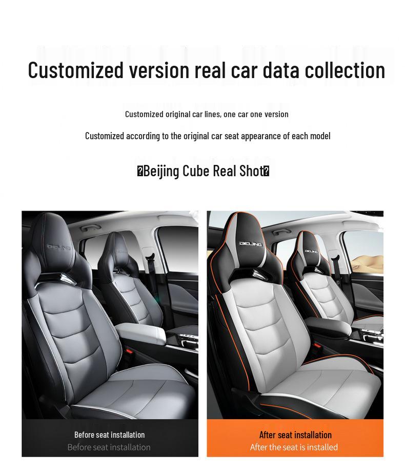 Beijing Magic Cube Universal Full Surround Leather Car Seat Cover Cushion for Five-Seat Vehicles.