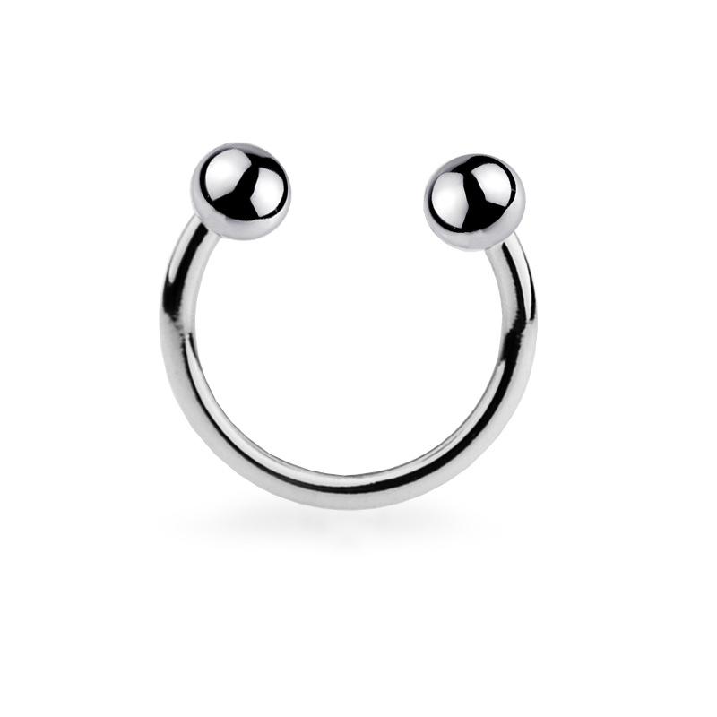 Sex Toys for Men 304 Stainless Steel Penis Ring Delay Ring Horseshoe Ring Exercise Foreskin Resistance Split Ring Double Bead Ring