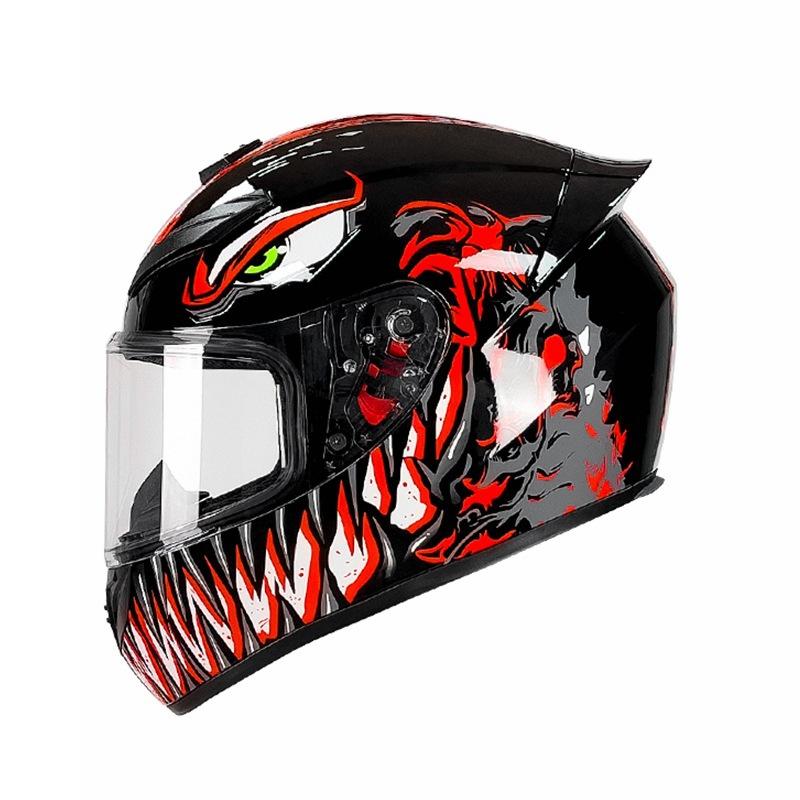 New QK111 Four-Season Full-Face Motorcycle Helmet Unisex Riding Helmet for Adults with Clear or Black Lens Available