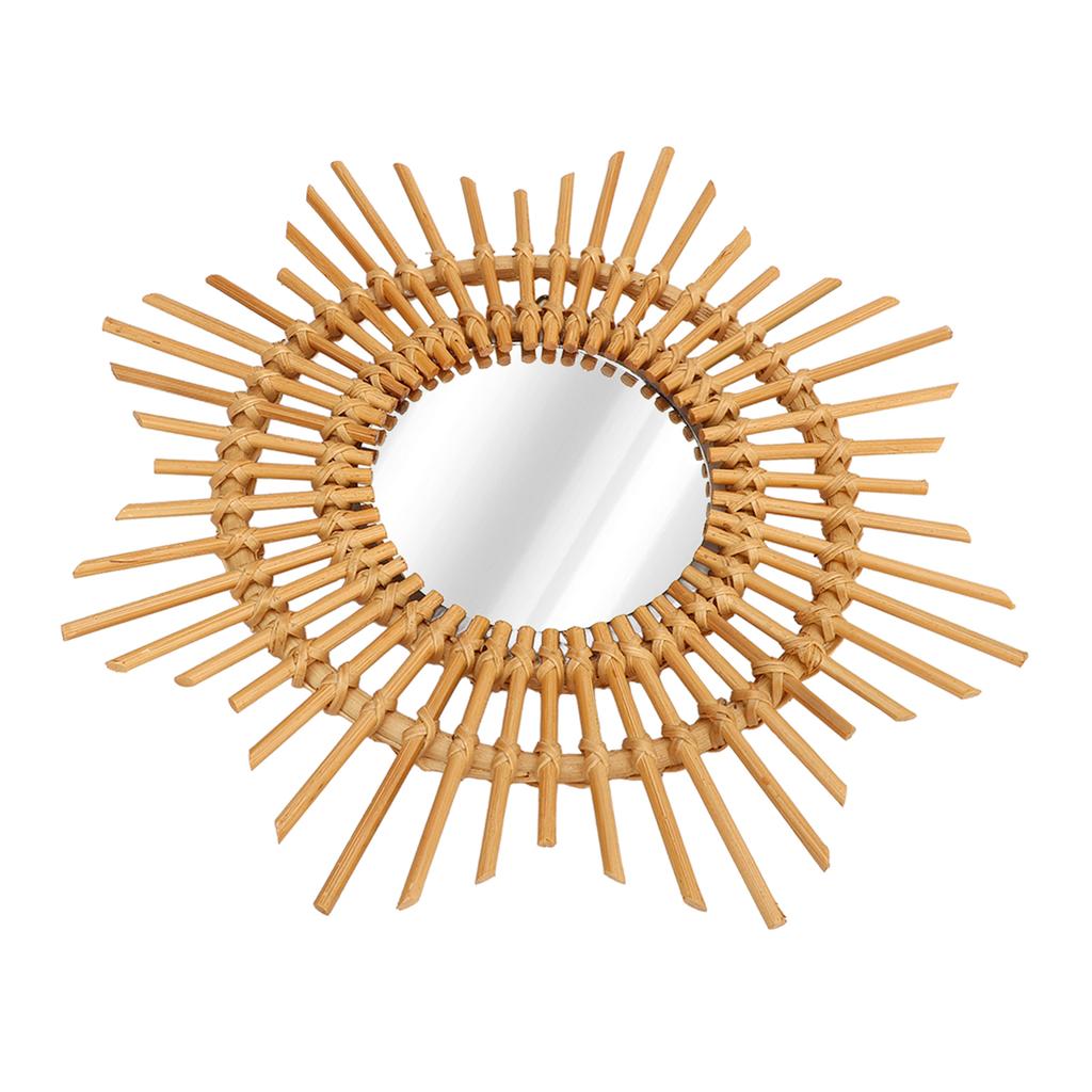 Wall Decor Rattan Mirror Star Shape Unique Simple Handwoven Mirror for Bedroom Living Room Hallway