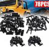 Car Fastner Clips Clips Interior Accessories 1 Set/78pcs Black