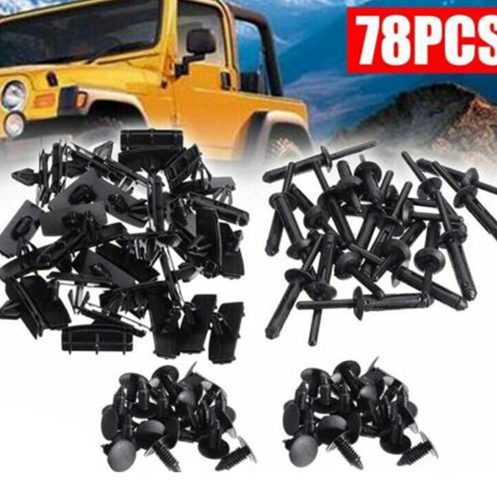 Car Fastner Clips Clips Interior Accessories 1 Set/78pcs Black