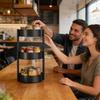 Condiment Organizer Rotating Turntable Countertop Holder Turntable Seasoning Holder Storage Shelf For Pantry Counter Fridge