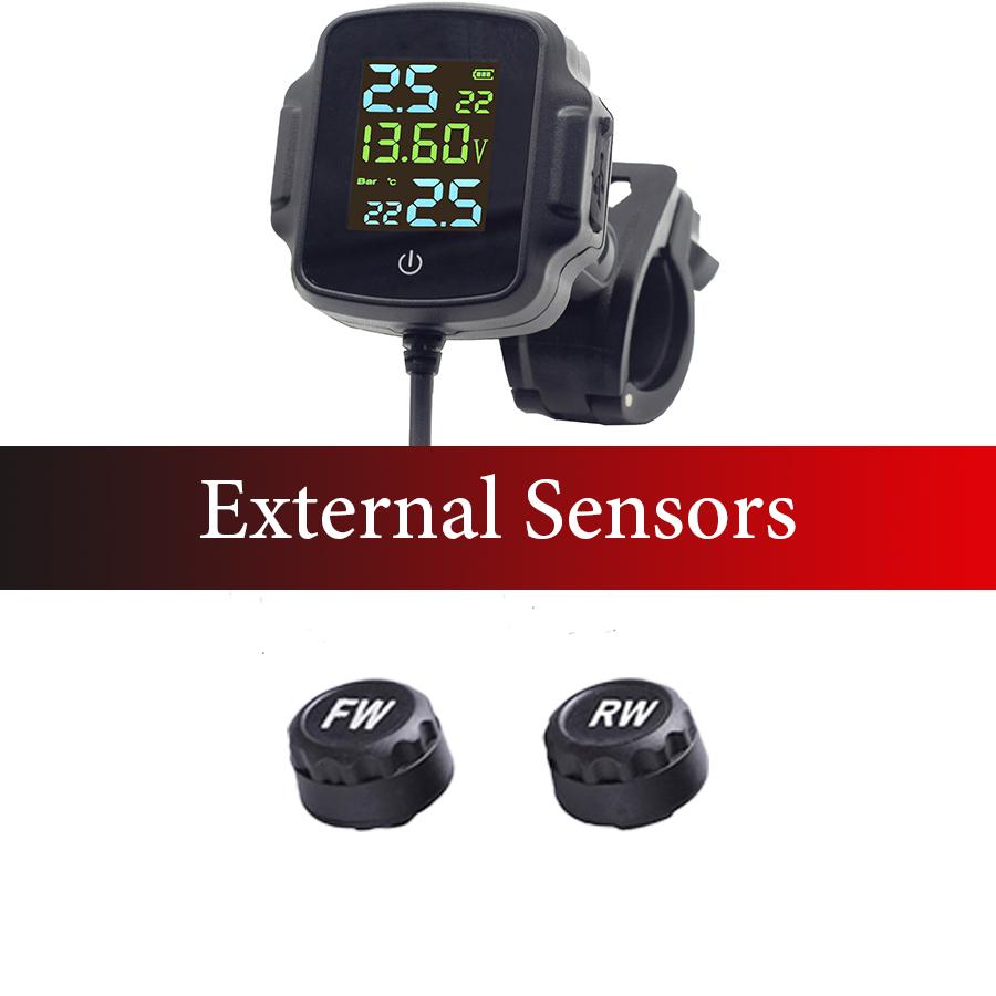 TPMS Tire Pressure Monitoring System | Infitary Motorcycle TPMS, LCD Real-Time Data Display, Precise Digital Monitoring External Sensors