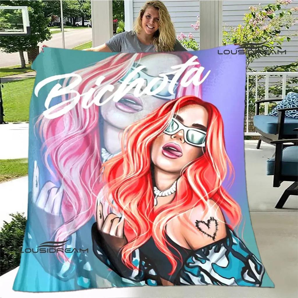 Karol G Retro Printed Blanket Flange Warm Blanket Bed Linings Picnic Blankets Home Travel Blanket Birthday Gift