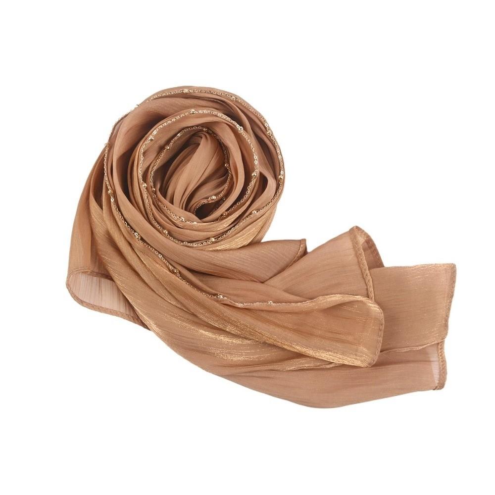 Long Ethnic Style Scarf Beads Chain Wraps Shawl Luxury Islamic Turban  Daily