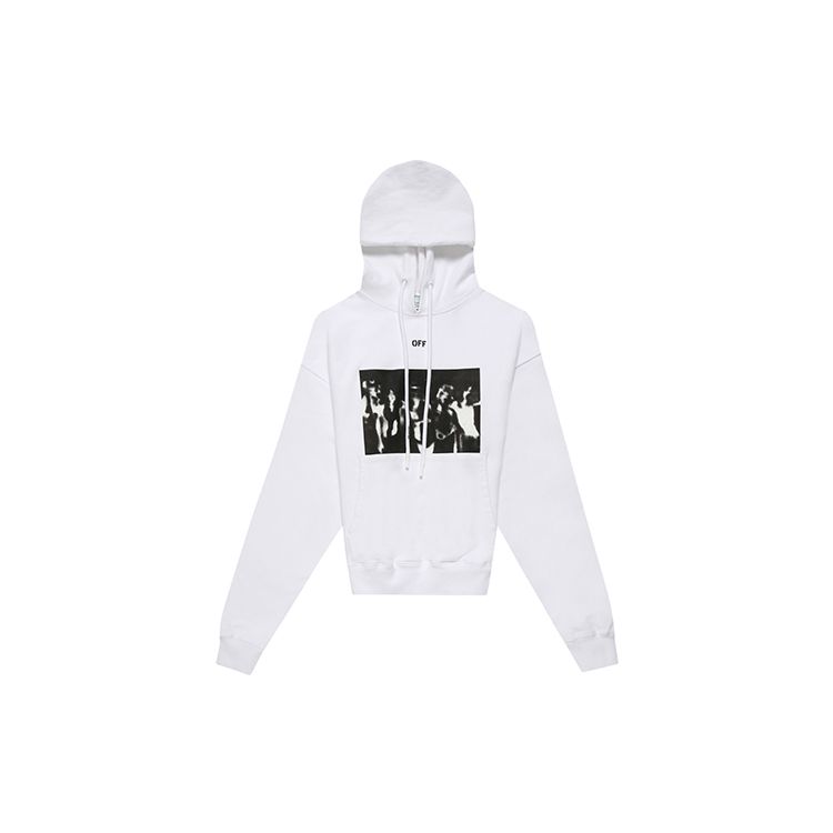Off-White Spray Paint Arrow Print Hoodie Men Tops White OMBB037R20E300150110