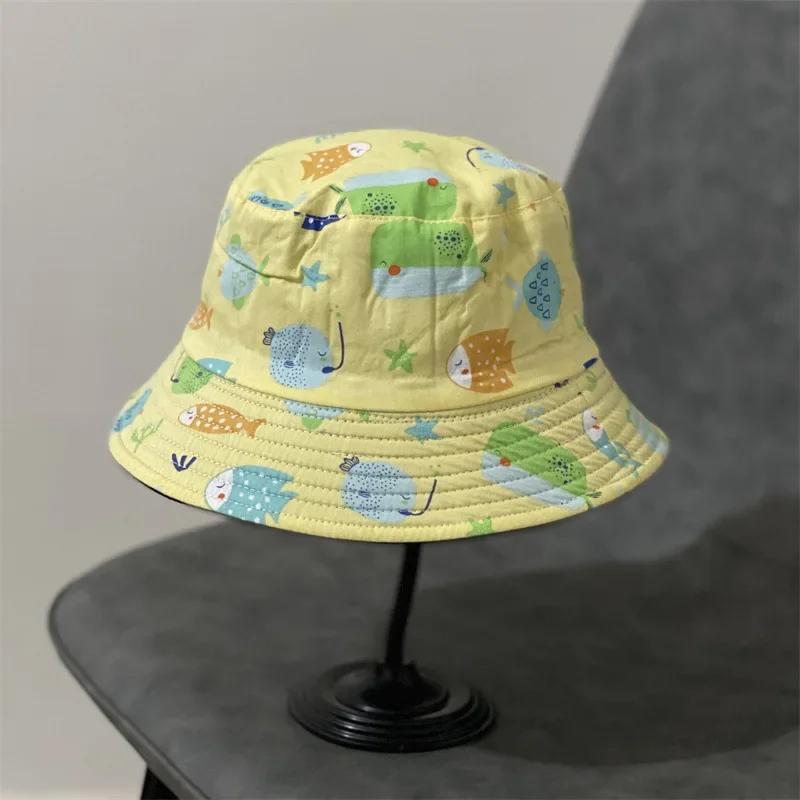 Fashion Double-sided Fisherman Hat Underwater Animal Shark Cartoon Pattern Men and Women Outdoor Personality Sunscreen Sun Hats