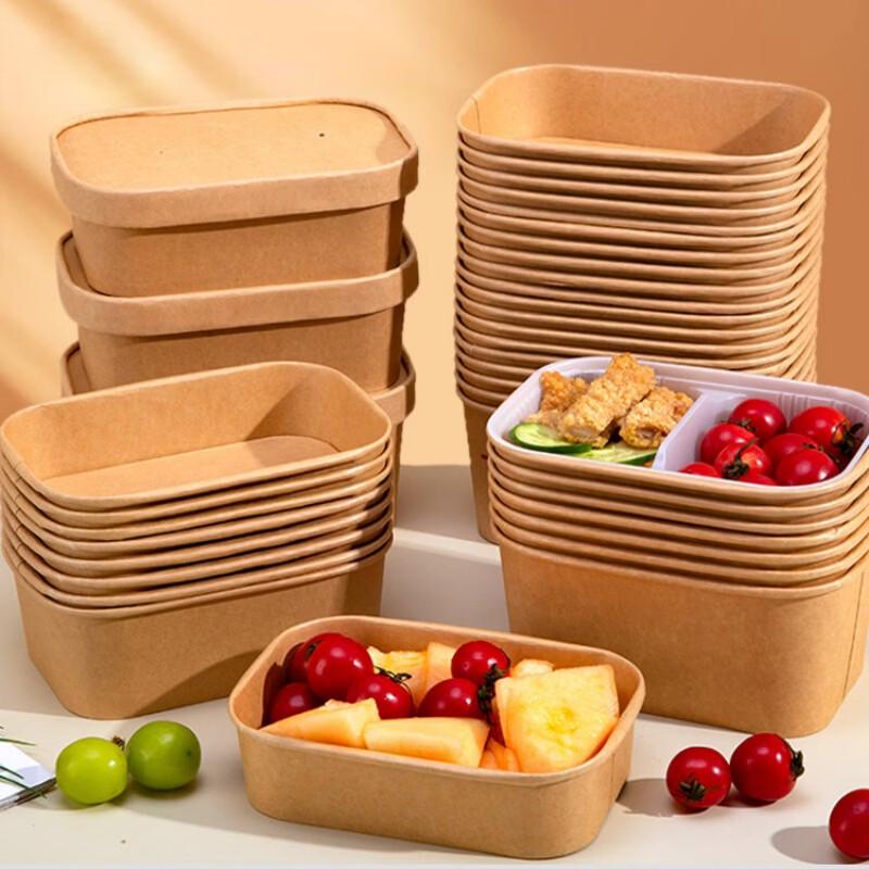 Disposable Kraft Paper Takeaway Food Containers