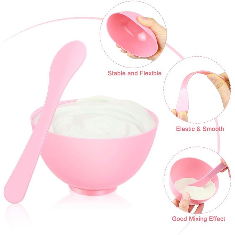 Set da 7 pezzi Pennello Viso Ciotola per Maschera Cucchiaio Pennello per Maschera Bastoncino Strumenti di Bellezza Fai da Te Mescolanza Prodotti per la Cura della Pelle Trucco Donna Pennello in Silicone