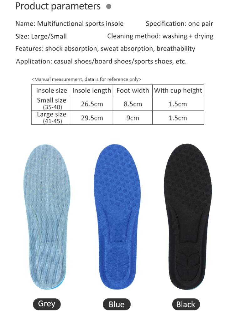 New Memory Foam Insoles For Shoes Sole Deodorant Breathable Cushion Running Insoles For Feet Man Women Orthopedic Insoles