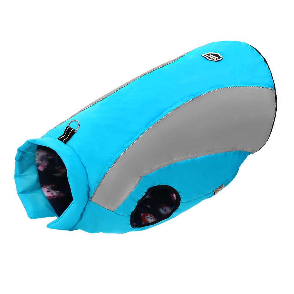 

Зимняя одежда для крупных собак, водонепроницаемая теплая куртка-пальто для средних и крупных собак, светоотражающая одежда для бульдога и золотистого ретривера 28 синий