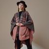 Solid Color Striped Shawl Cardigan: Warm, Versatile Imitation Cashmere Scarf for Autumn and Winter
