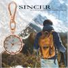 Keychain Watch Clip Carabiner Watch Pocket Watch Ladies Analog Waterproof Rose Gold Fashion Accessory