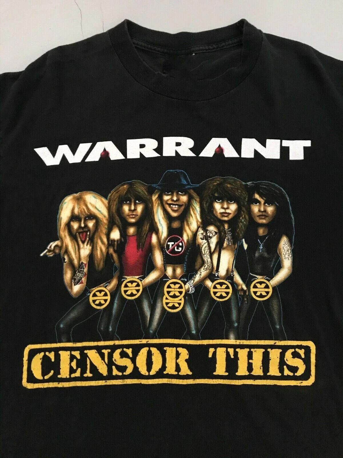 Men s and Women s T-shirts Vintage Warrant Band For Fans Cotton Black Full Size Unisex Classic Shirt BT216 XXL