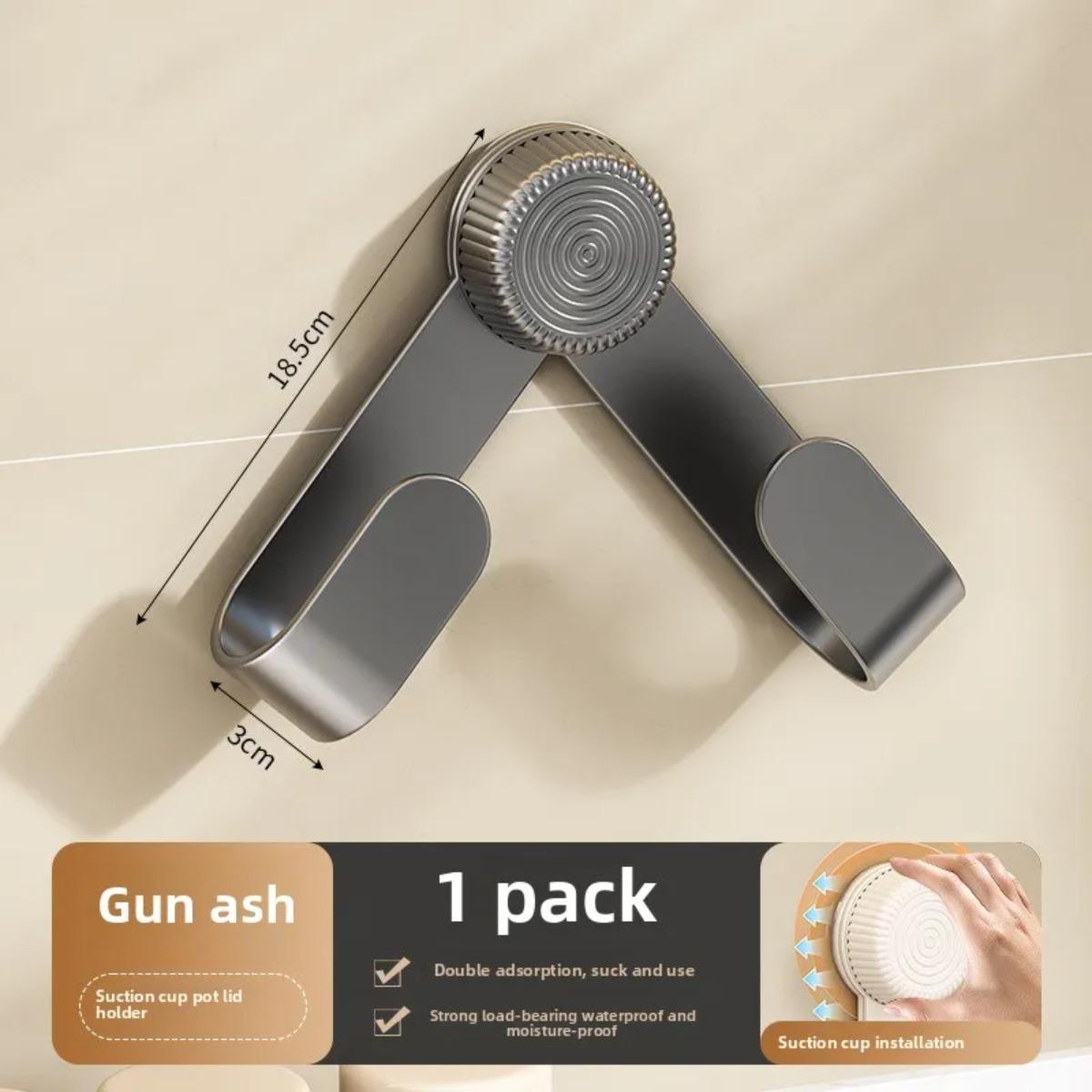 

2 в 1 Держатель крышки кастрюли на присоске Металлический крючок Настенный без сверления Разделочная доска Кухонное хранение Органайзер для кухонных аксессуаров