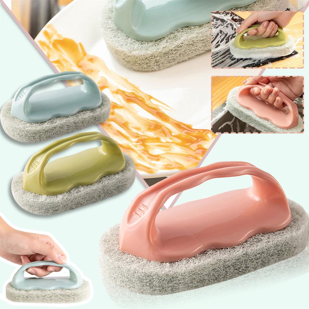 1 Handle Sponge Brush Soft Sponge Eraser For Cleaning Bathtub Tile Cleaner Kitchen Tool