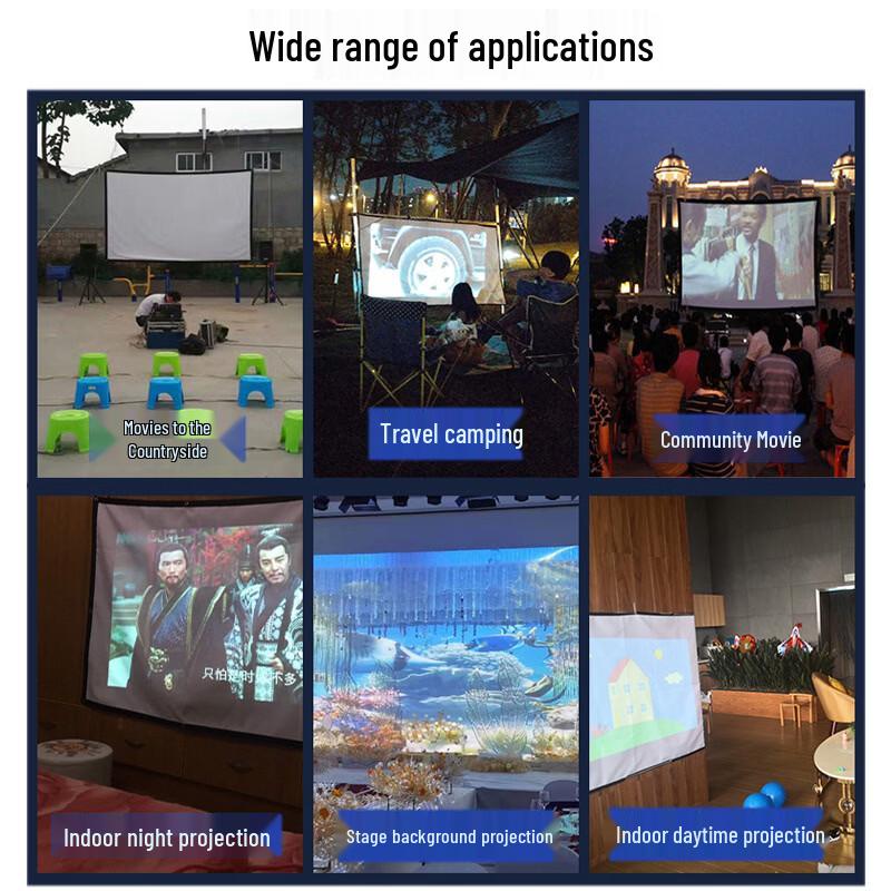 250-inch 4:3 No-Punch Foldable Outdoor Projector Screen