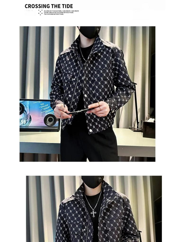 2023 Men's Trendy Casual Letter Print Jacket for Spring & Autumn